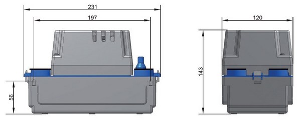 Размеры насоса SFA SANICONDENS Mini