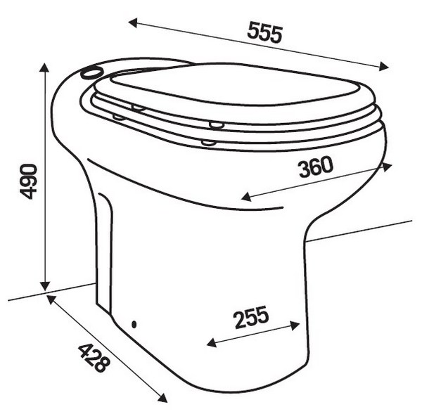Габариты унитаза SFA  SANICOMPACT Elite