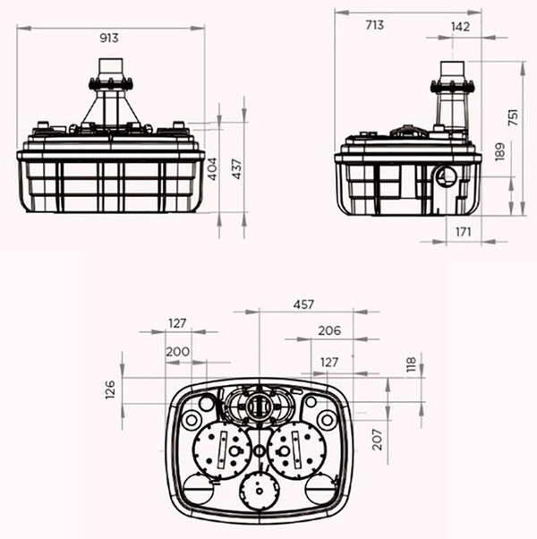 Размеры станции SFA SANICUBIC 2 XL WP